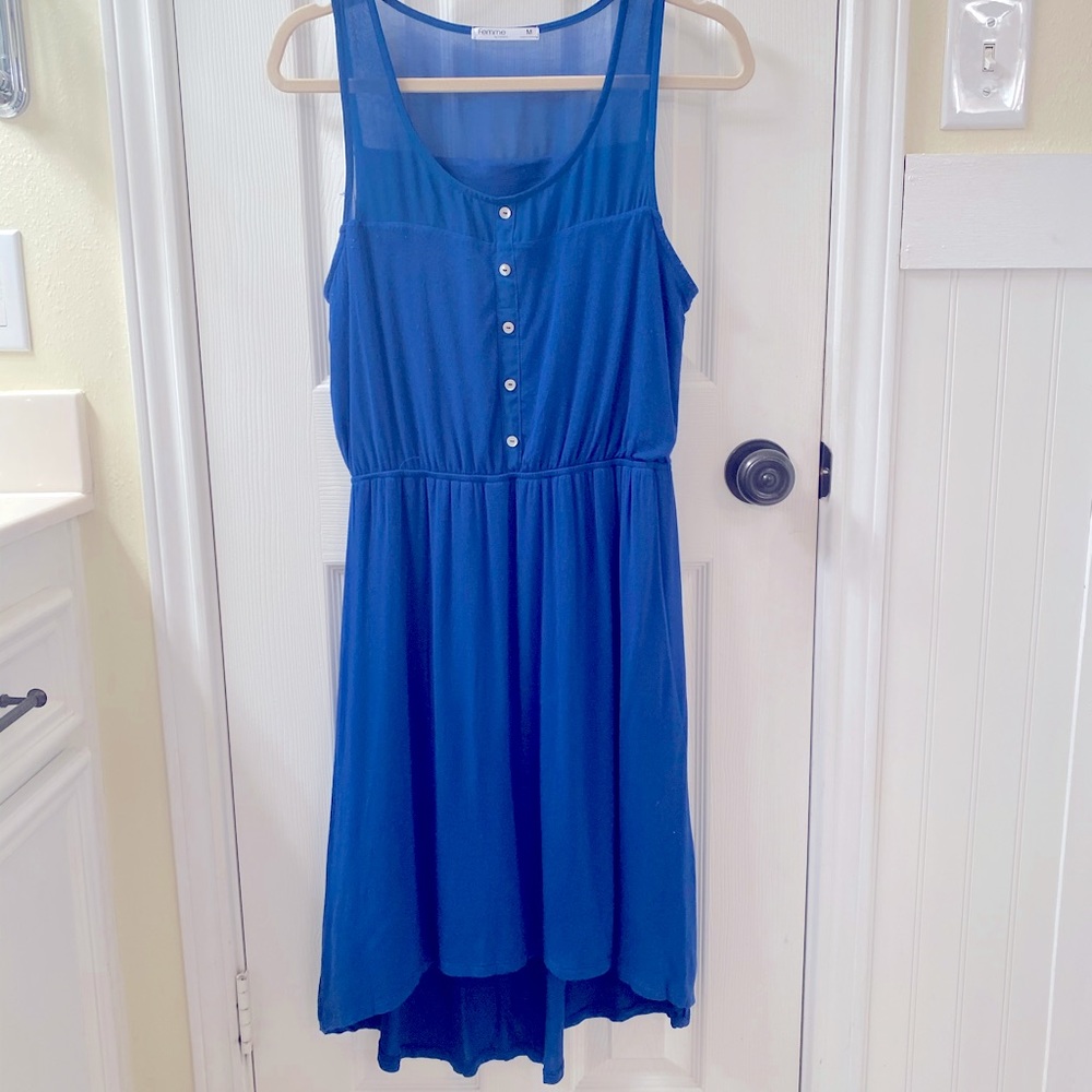 Femme Royal Blue sleeveless dress size M